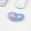 Mouse Pad de Pulso de Cristal Criativo em Formato de Coração Transparente Suporte de Mão G14 Silicone Confortável Pad de Pulso para Escritório