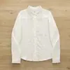 Camisa blanca de gasa de algodón de doble capa con cuello Peter Pan ribeteado de encaje, artística y dulce, para mujer, camisa base de manga larga para estudiantes, estilo moderno