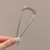 Elegante Pasador en Forma de U de Cuatro Dientes para Mujer, Peine Perezoso para el Cabello, Artefacto Fijador de Cabeza de Bola, Elegantes Accesorios para el Cabello, Pasador