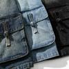 24 Otoño e Invierno talla grande Bata Estilo Japonés Abrigo de Mezclilla Vintage Chaqueta Estilo Chino Nuevo con Hebilla Estilo Chino