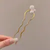 Elegante Pasador en Forma de U de Cuatro Dientes para Mujer, Peine Perezoso para el Cabello, Artefacto Fijador de Cabeza de Bola, Elegantes Accesorios para el Cabello, Pasador