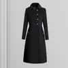Roupa Externa de Lã Profissional Roupa de Trabalho Feminina Plus Algodão Engrossado Comprimento Médio Departamento de Vendas de Hotel Roupa Externa de Lã Inverno