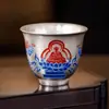 Fábrica 999 Plata Dorada Buda Sentado Loto Taza de Té Taza Maestra Taza de Té de Cerámica Taza de Té Kung Fu de Alta Gama Taza Individual