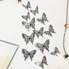 Decoraciones de pegatinas de pared de mariposas 3D de papel hueco simulación tridimensional sala de estar estudio hogar autoadhesivas ventana pegatinas de refrigerador