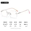 Gafas graduadas sin montura de titanio ultraligeras para hombre, anti luz azul, estilo de negocios WT0009-18, gafas de borde cortado sin montura