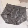Ropa interior de encaje estilo chino de cintura media-alta para mujer talla grande mm gordita suelta sexy de verano fina de modal shorts de triángulo