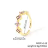 Anillo Abierto de Lujo Minimalista Ins de Nicho con Forma de Gota de Agua Cruzada Anillo de Hoja Francesa Dulce y Fresco para Mujer