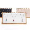 Expositor de collares extraíble de bambú y madera, para guardar joyas, colgantes y escaparates.