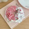 Novo scrunchie xadrez floral coreano para mulheres, de alta qualidade, elástico de cabelo doce e fofo, elástico de cabelo estiloso