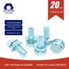 Hexágono externo galvanizado três combinação parafuso gb9074.17 azul branco zinco mola plana almofada três combinação hexágono externo Parafuso