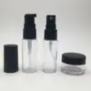 20 Garrafa Transparente de Ombro Reto Garrafa de Plástico PETG Garrafa Portátil com Borrifador para Água e Loção Bico Injetado Fosco