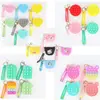 Mini Billetera de Monedas de Silicona de Dibujos Animados, Bolsa Pequeña para Colgar en el Cuello, Bolso Colgante Versátil para Mujer, Bolso de Mano, Bolsa de Almacenamiento para Auriculares, Bolsa de Regalo