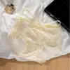 Braguitas de Encaje Calado Cruzado Estilo Francés de Cintura Media para Mujer con Lazo de Encaje Malla Tanga Seamless que Moldea la Cadera