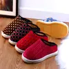 Pantuflas de algodón para hombre y mujer con suela de tendón, cálidas para el hogar, engrosadas de invierno, de media bota en el talón, para mediana edad y ancianos, hechas a mano