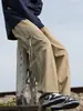 Pantalones de Trabajo Azul Marino para Hombre Verano Estilo Cityboy Japonés Pantalones Trendy Sueltos Rectos Casuales