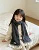 Cachecol infantil de renda estilo coreano, cachecol de tricô macio e aconchegante, à prova de vento e versátil, cachecol de novo estilo delicado para meninas