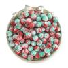 Cuentas de vidrio de jade de imitación de 8 mm, cuentas redondas de porcelana con forma de copo de nieve, accesorios para pulseras y collares.