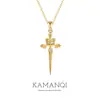 Collar Clásico Vintage con Cruz y Corona Electrochapado en Oro Real, Diseño de Alta Gama con Cadena para Clavícula Incrustada de Diamantes, Joyería de Nicho de Lujo Ligero