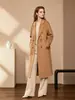 26 Nuevo Clásico 101801 Abrigo de Lana de Doble Faz Otoño e Invierno de Longitud Media con Cordones Solapa Abrigo de Lana