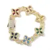 Cadena Rap Hip-Hop Pulsera Trébol Infinito Moda Tendencia Fresco Estilo Genial 5A Collar Colorido Accesorios de Joyería