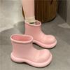 2025 Sapatos de Celeb da Internet para Dedão do Pé Novos Galochas Moda Feminina Roupa Externa Impermeável de EVA Botas Curtas Botas