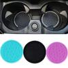 Em estoque para exportação Montanha-copo para Carro Montanha-copo de Silicone Redondo com Pó de Diamante Tapete Luminoso Antiderrapante para Carro