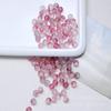 Pulsera de cuentas de vidrio para hacer tú mismo, cuentas sueltas de burbujas de doble color a juego, cuentas redondas, cuentas de vidrio rosa chapadas en oro esmerilado, material de borla de estilo antiguo