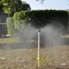 Roscado macho de 4 minutos cruzado niebla sitio de construcción supresión de polvo enfriamiento riego pulverización de flores tubería de agua humidificador gris naranja cabezal de microaspersor