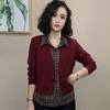 Camisa da Moda de Manga Comprida para Mulheres 2025 Outono Nova Elegante Slim Versátil Falso Duas Peças Xadrez Patchwork Blusa Top