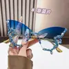 Óculos de Sol Borboleta Feminino Novos Óculos de Sol Sem Aro com Borda Cravejada de Diamantes Moda Individual Estilo para Festa Óculos de Sol Espelhados Tendência de Celebridade da Internet
