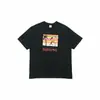 Camiseta de Moda Americana de Alta Qualidade Transfronteiriça com Estampa de Logo de Letra Supreme, Gola Redonda, Manga Curta, para Homens e Mulheres, Solta e Casual