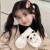 Novo cachecol infantil costura cor combinando fofo desenho animado acolchoado pelúcia panda gatinho cachecol outono e inverno quente