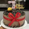 Decoración de Pastel de Cumpleaños Acrílica Mariposa Corazón Negro Dorado Estilo Ins Transfronterizo con Gran Descuento