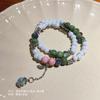 Pulsera de Cerámica Jingdezhen para Mujer Nueva Estilo Chino de Gama Alta Pulsera de Cuentas Estilo Étnico Moda Nacional Retro Pulsera para Mejor Amiga