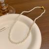Collar de perlas nuevo coreano para mujer, lujo ligero, nicho, cadena para la clavícula de cuentas de alta gama, accesorios barrocos retro al por mayor