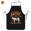 E-commerce transfronterizo caliente barbacoa divertida estampado impermeable simple cuello colgante alto valor de color delantal estampado de letras