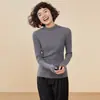 25 Otoño e Invierno Primera Línea Cuello Alto Medio Suéter de Cachemira para Mujer Suave Ceroso Sin Costuras Suéter de Cachemira Color Puro Camiseta de Punto para Base