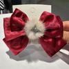 Elegante estilo coreano arco de veludo de alta qualidade adorável bola de cabelo clipe duckbill outono einverno francês retro moda hairpin