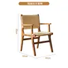 Mesa de Jantar e Cadeiras Domésticas de Madeira Maciça Rattan Nórdico Combinação Mesa de Jantar Pequena para Apartamento Cinza Simples Moderno do Sudeste Asiático