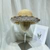 Sombrero de Rafia Tejido a Mano con Ganchillo para Mujer, Verano, Elegante, Encaje, Flor, Sombrero de Pescador, Vacaciones, Protección Solar, Sombrero de Playa