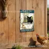 Decoración de Pared Rústica Creativa de Amazon para Baño, Animal Personalizado Gato Negro Café "Mi Señor" Letrero de Hierro