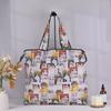 Bolsa de Compras de Gran Capacidad con Impresión Digital, Bolsa de Comestibles Plegable y Portátil, Bolsa Tote para Supermercado, Bolsa de Hombro, Bolsa de Almacenamiento
