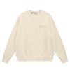 Esenciales Hhh Fog Estampado de Velour de Doble Línea Silicona en Relieve Sudadera Unisex de Peso Pesado Cuello Redondo Otoño e Invierno Moderna