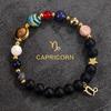 12 Pulseras de Doce Constelaciones, Pulseras de Cristal para Mujeres y Hombres, Abalorios Hechos a Mano, Piedras Naturales, Ocho Planetas, Estilo Popular Transfronterizo
