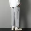 Pantalones Largos Negros Holgados de Moda Primavera Otoño Verano Casuales de Pierna Ancha Recortados Pantalones de Vestir Nuevos para Hombre Rectos
