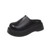 Sapatos Baotou de Solado Grosso Pequenos Meia-Bota Slip-on Birkenneth Sapatos Femininos Versáteis Estilo Miu Mocassins Chinelos Slip-on