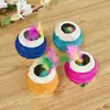Juguete para Gatos Bola de Sisal Juguete para Gatos Suministros para Mascotas Bola Rascadora para Gatos para Aliviar el Aburrimiento con Plumas Bola de Sisal Interactiva de Doble Agujero