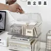 Caja de almacenamiento acrílica con tapa para escritorio, organizador transparente para escritorio, cosméticos y accesorios, caja de plástico a prueba de polvo conveniente