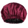 Monocromático Nuevo Satén Impermeable Gorro de Ducha para Mujer Cocina Baño Satén Forro Ajustable Baño Gorro de Ducha Doble Capucha