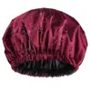 Gorro de Ducha de Satén Impermeable de Color Sólido Nuevo para Mujer, Cocina, Baño, Forro Ajustable de Satén, Doble Capucha de Baño, Gorro de Ducha